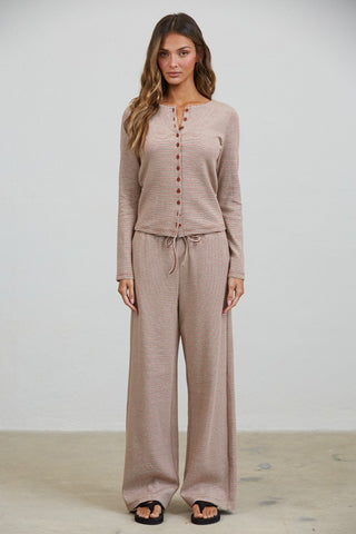 Kaia Lounge Button Down Top