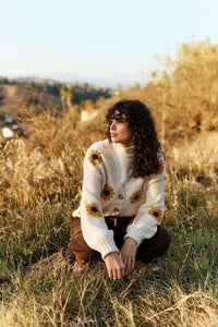 Sunflower Embroidered Cardigan