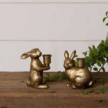 Gold Bunny Tapered Candle Holder
