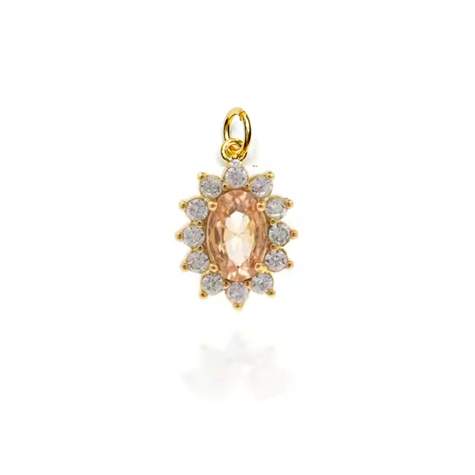 Oval Peach Zircon Charm