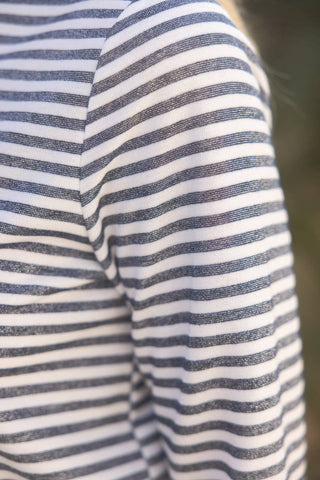 Sutton Striped Lace Up Knit Top