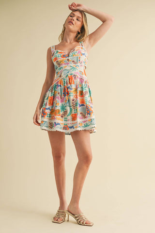Mia Cut Out Lace Trim Dress