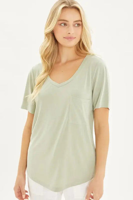 Basic Needs Knit T-Shirt in Moss