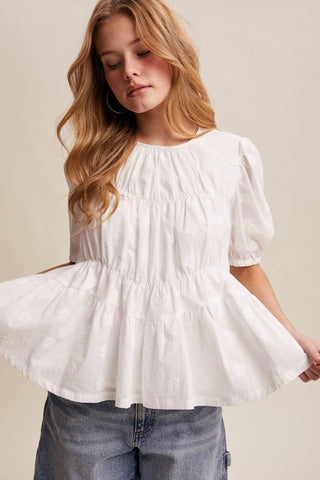 Alice Embroidered Peplum Blouse