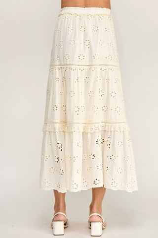Lucille Ruffle Eyelet Skirt