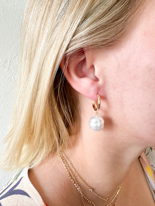 Classic Pearl Hoops