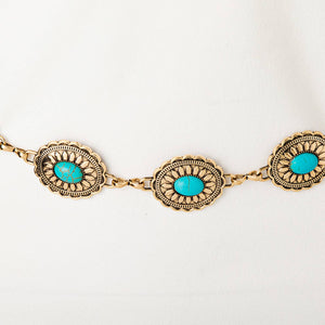 Turquoise Concho Chain Belt