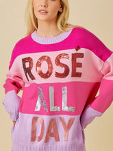 Rose All Day Print Oversized Sweater