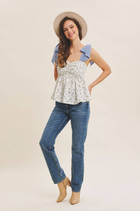 Romantic Florals Smocked Top