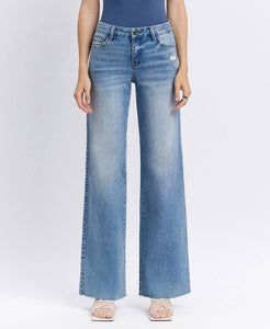 Olivia Mid Rise Wide Leg Jeans