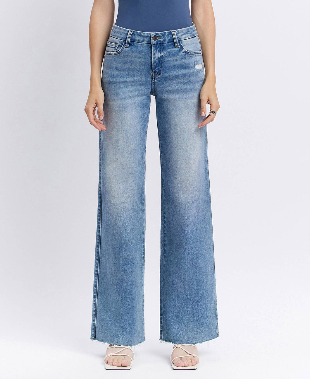 Olivia Mid Rise Wide Leg Jeans