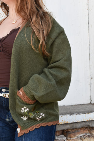 Romi Cardigan in Forest Green
