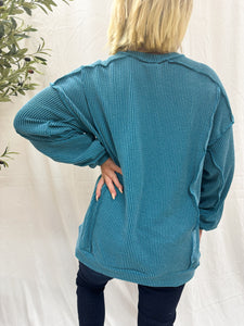 Gemma Oversized Top in Teal