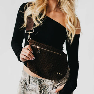 Suede Westlyn Bum Bag in Chocolate
