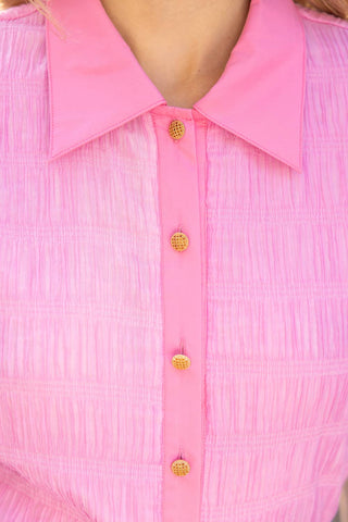 Emily Collared Button Up Top