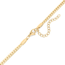 18K Gold Curb Charm Holder Necklace