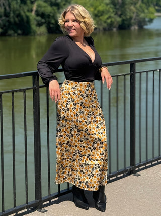 Sofia Midi Skirt In Honeycomb