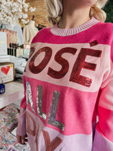 Rose All Day Print Oversized Sweater