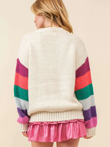 3D Heart Crochet Sweater
