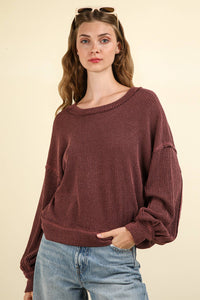 Audrey Comfy Knit Top in Cedarwood