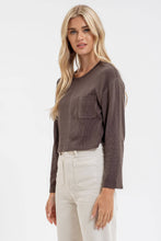 Sarah Ribbed Knit Top in Charcoal