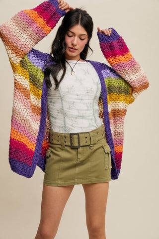 Rainbow Crochet Cardigan