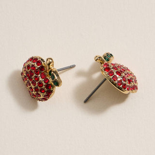 Pave Apple Post Earrings