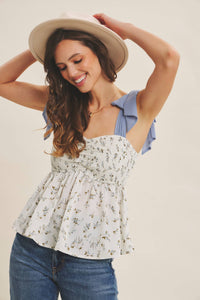 Romantic Florals Smocked Top