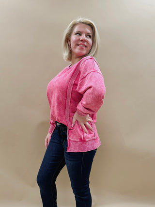 Kelly Oversized Knit Top in Pink