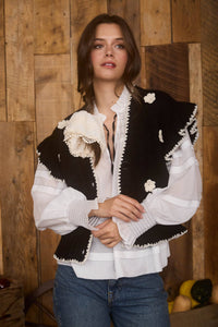Camdyn Crochet Ruffled Knit Cardigan