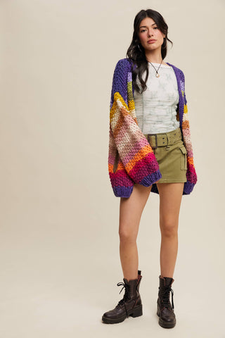 Rainbow Crochet Cardigan