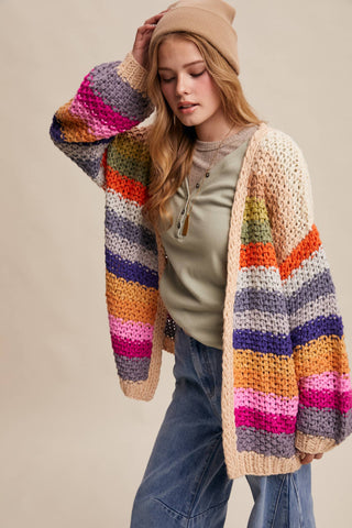 Rainbow Crochet Cardigan