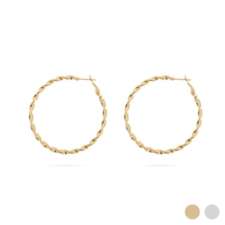 Bethany 18K Twist Hoop Earrings