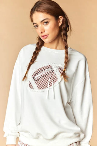 Football Gingham Patch Sweatshirt