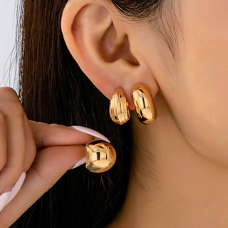 Rose Huggie Hoop Trio Earrings