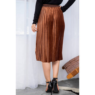 Lucy Velvet Pleated Skirt