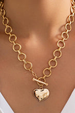 Hammered Heart Toggle Necklace