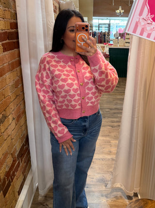 Sweet Heart Button Down Cardigan