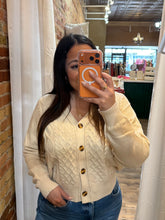 Chunky Cable Knit Button-Front Cardigan