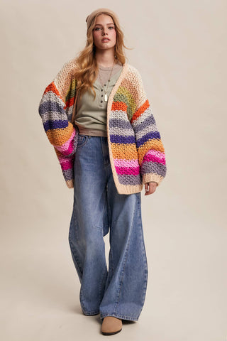 Rainbow Crochet Cardigan