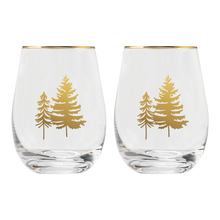 Trees Stemless Wine Glasses, Boxed Set of 2