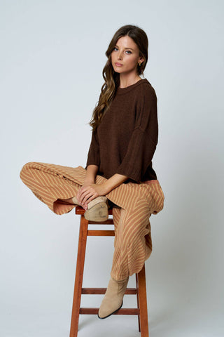 Bria Knit Top in Brown