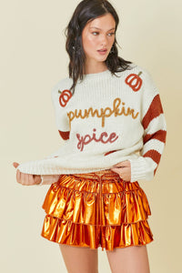 Pumpkin Spice Sweater Knit Top