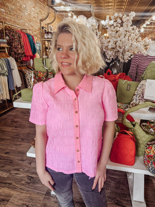 Emily Collared Button Up Top