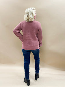 Winter Breeze Sweater Top in Mauve