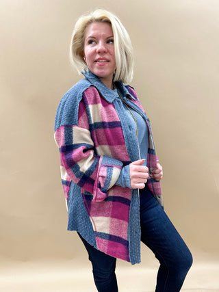 Myra Denim Plaid Shacket