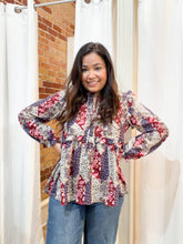 Charlotte Ruffle Top in Wine