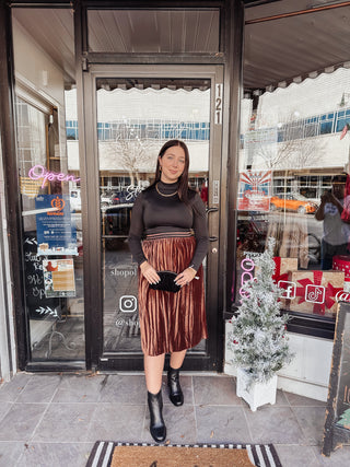 Lucy Velvet Pleated Skirt