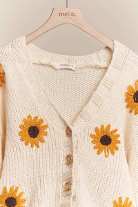 Sunflower Embroidered Cardigan