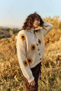 Sunflower Embroidered Cardigan